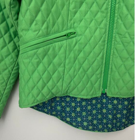 J. Peterman Quilted Jacket Coat Green Equestrian Preppy Old Money Size Small - Picture 3 of 8